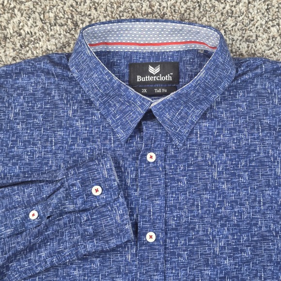 Butter Cloth Other - Buttercloth Long‎ Sleeve Button Down Shirt Men's 2XLT Geometric Flip Cuff